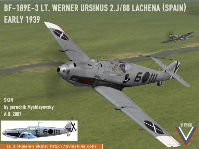 Bf109E-3 ( E-1?) .  2.J/88 6O111 1939